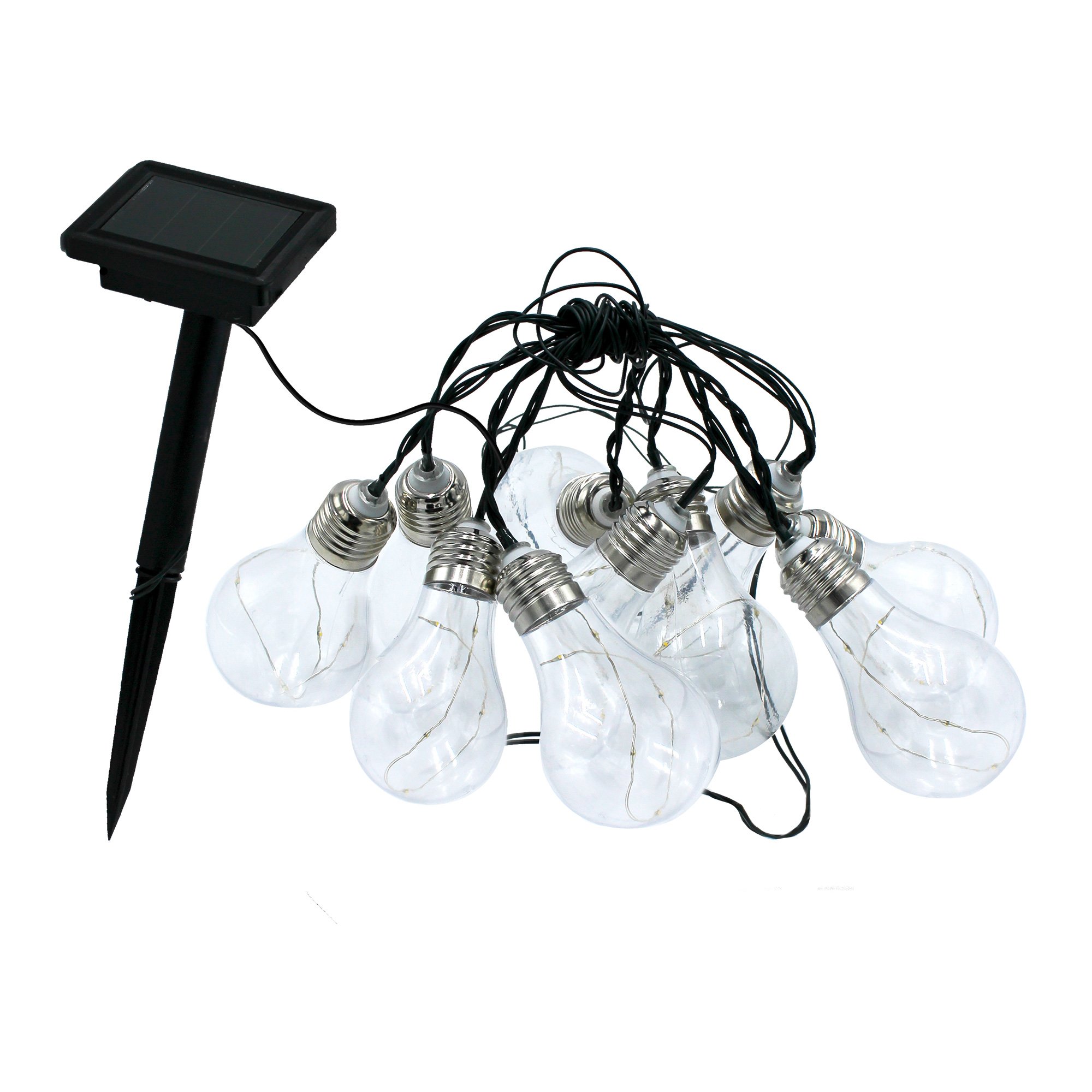 Guirlande solaire jardin cuivre transparent 3.75m