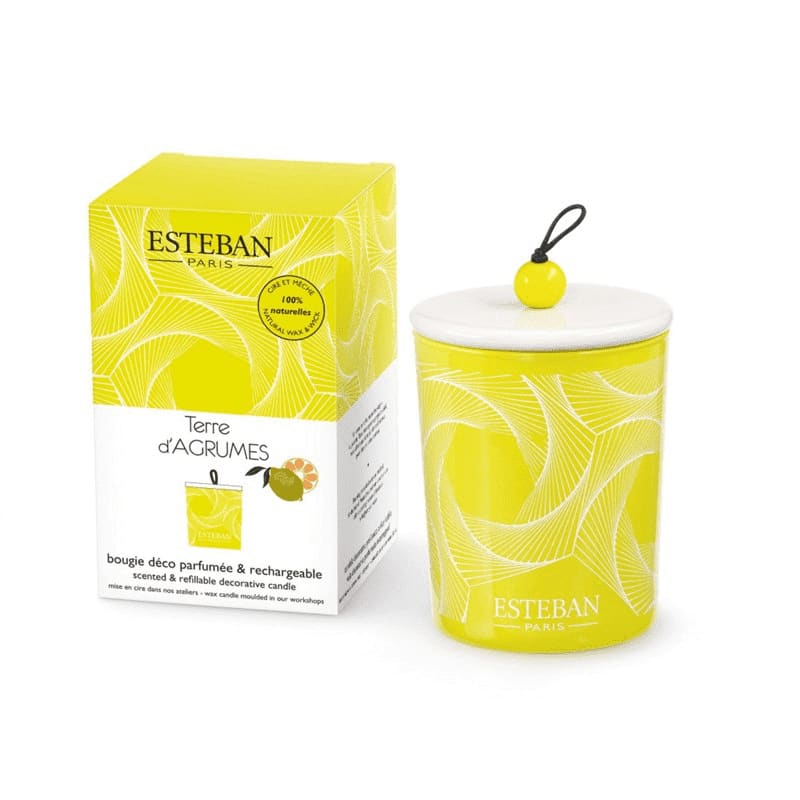 Bougie déco parfumée et rechargeable terre d'agrumes Bougie déco parfumée et rechargeable terre d'agrumes