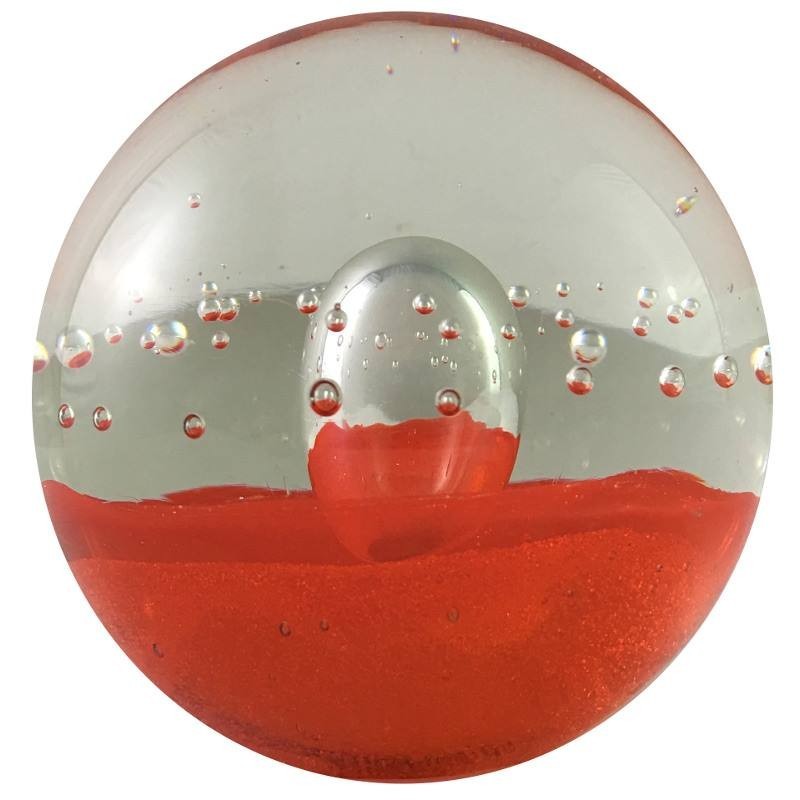 Presse-papier bulle rouge en verre D8.5 Presse-papier bulle rouge en verre D8.5