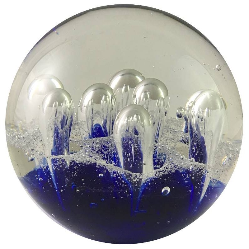 Presse-papier sulfure en verre bleu D10 Presse-papier sulfure en verre bleu D10