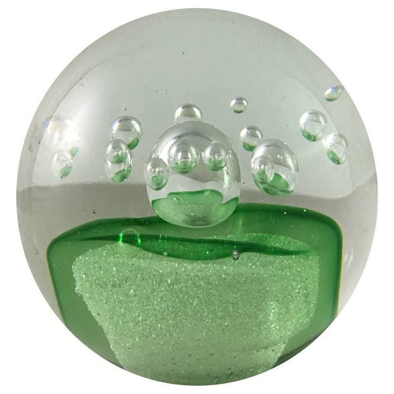 Presse-papier bulle verte en verre D8.5 Presse-papier bulle verte en verre D8.5