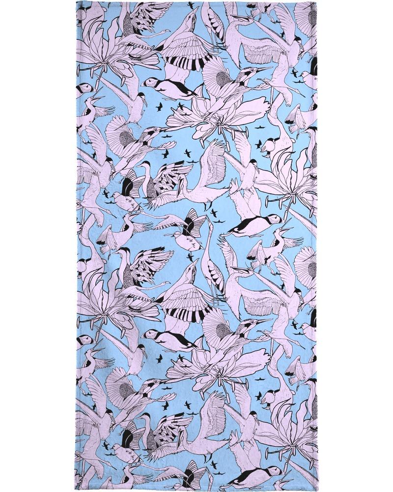 Serviette de plage en éponge-velours en Bleu & Noir/90x180 Serviette de plage en éponge-velours en Bleu & Noir/90x180