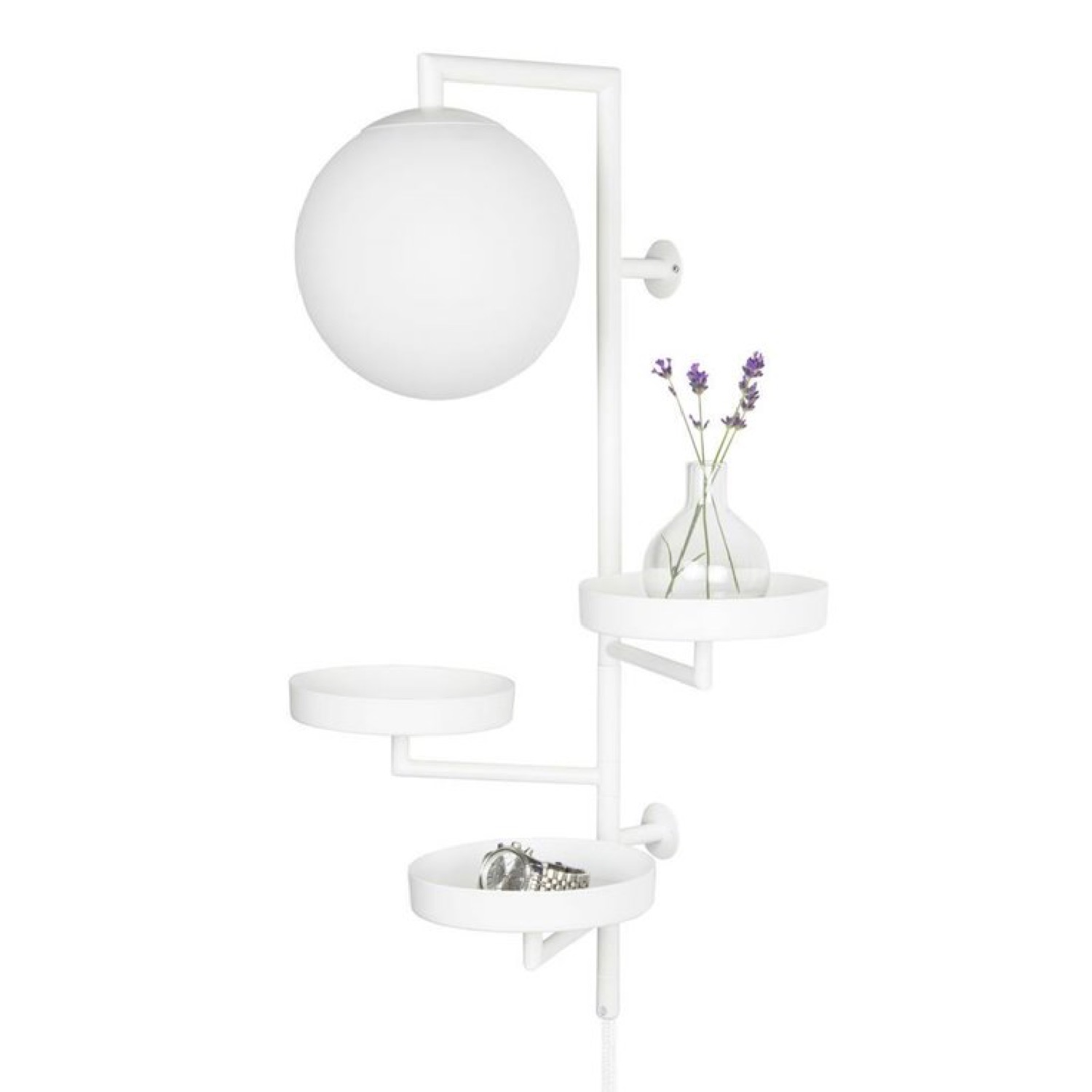 Applique murale blanche avec tablettes H62cm Applique murale blanche avec tablettes H62cm