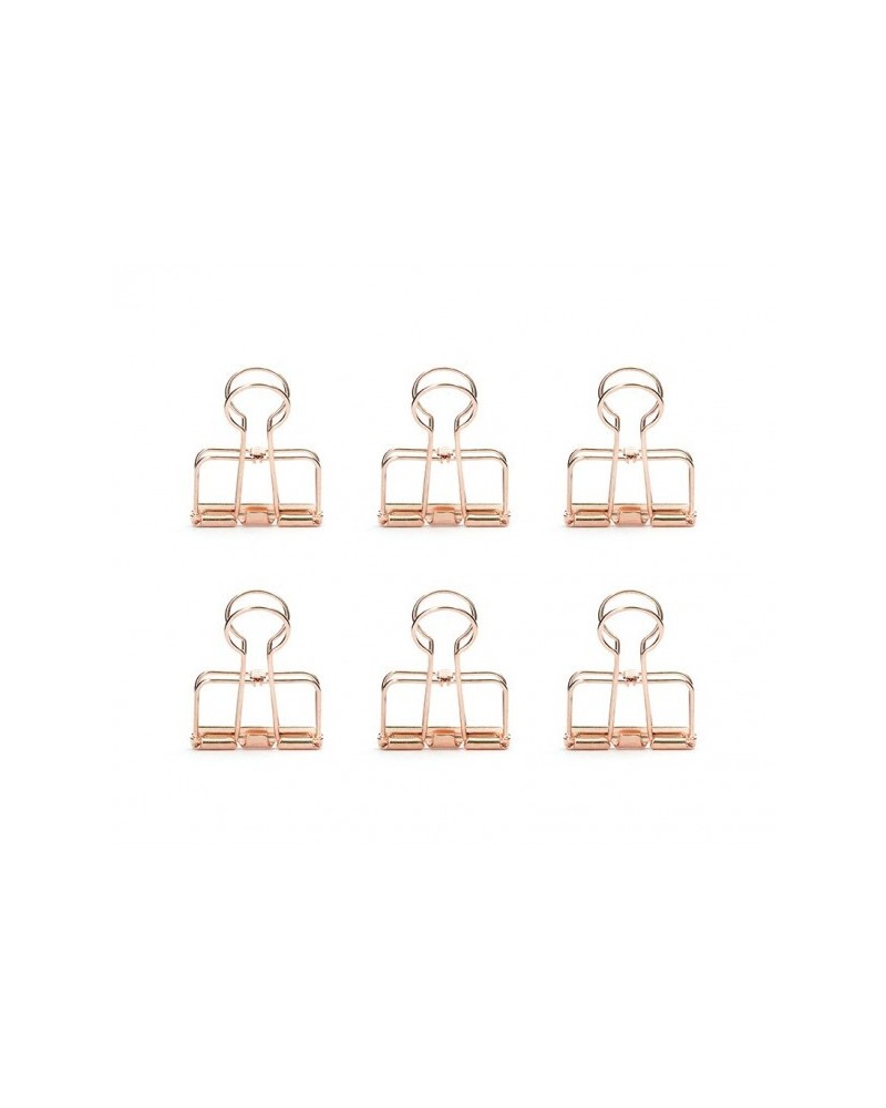 Pinces double-clip cuivrées - Lot de 6 Pinces double-clip cuivrées - Lot de 6