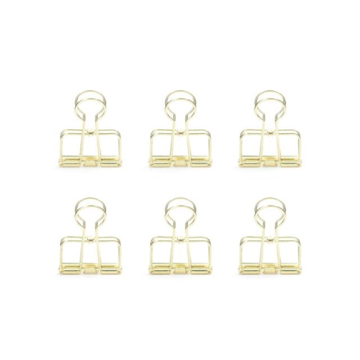 Pinces double-clip dorées - Lot de 6 Pinces double-clip dorées - Lot de 6