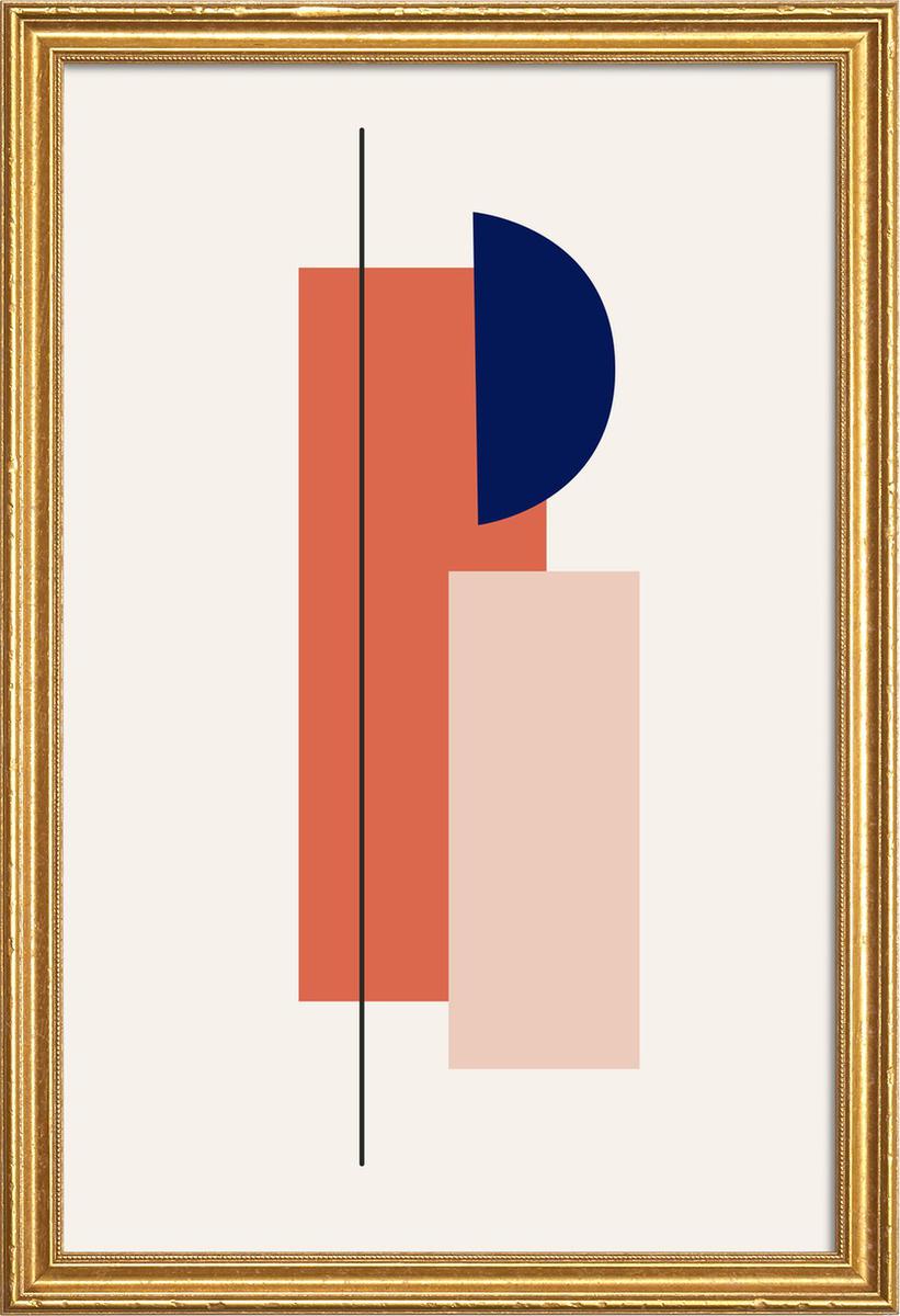 Affiche avec cadre en bois (Doré) en Multicolore/60x90 Affiche avec cadre en bois (Doré) en Multicolore/60x90
