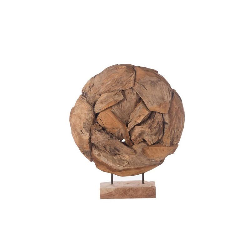 Sculpture fragment en teck sur pied H 59cm Sculpture fragment en teck sur pied H 59cm