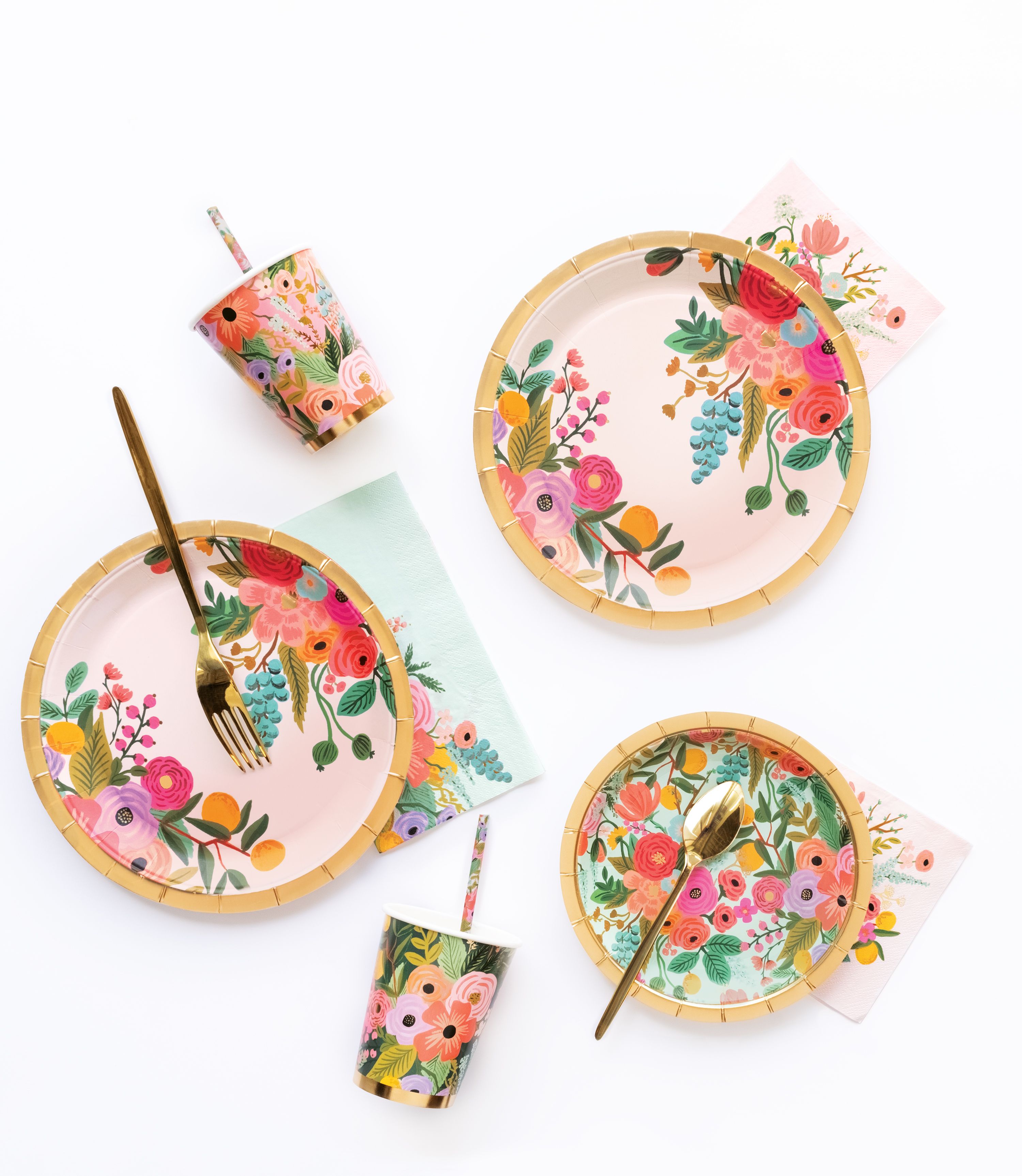 Set de 25 pailles en papier garden party (photo) Set de 25 pailles en papier garden party