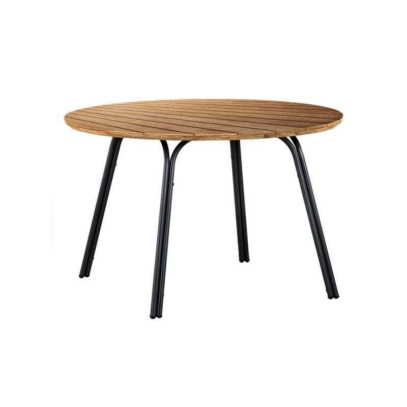 Table ronde extérieur acier et bois d’eucalyptus D120cm
