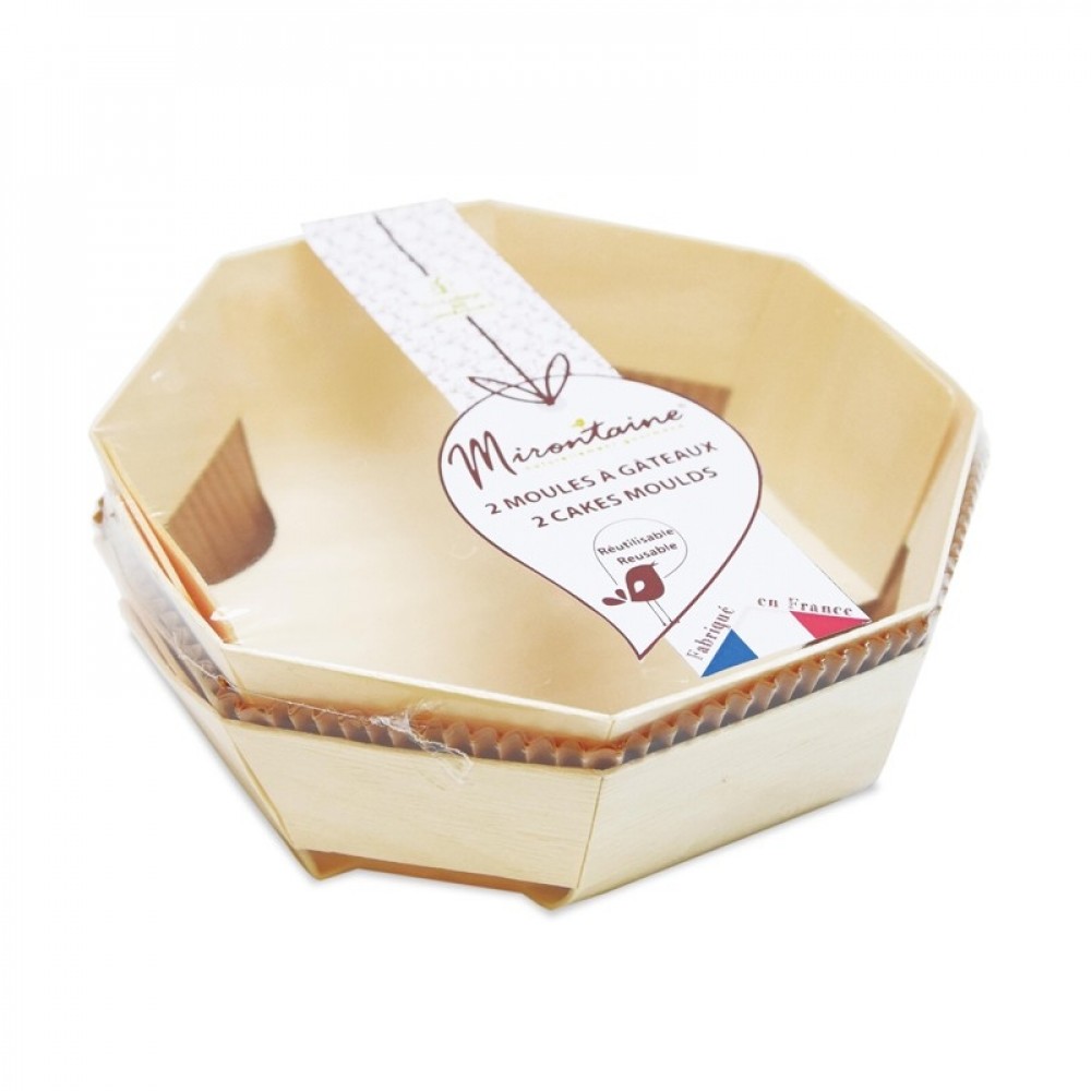 Moule à gâteau réutilisables en bois D18cm - Lot de 2 Moule à gâteau réutilisables en bois D18cm - Lot de 2
