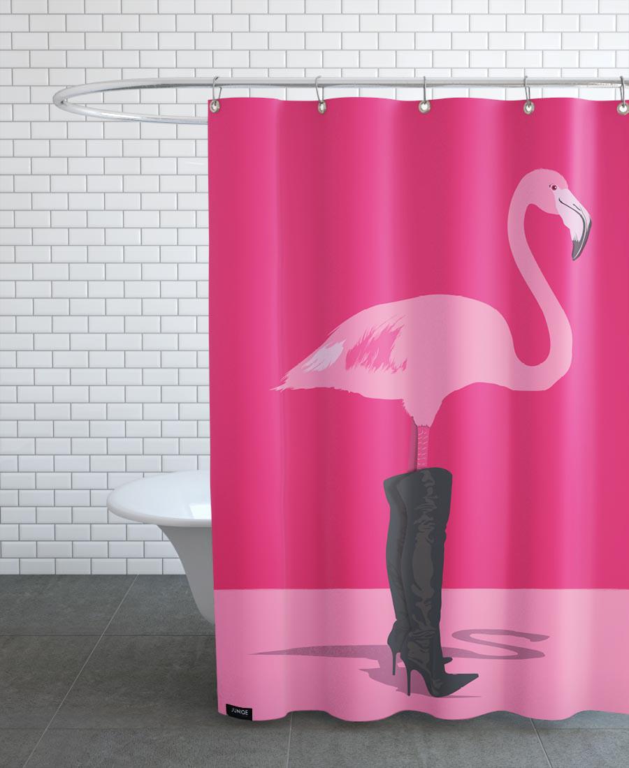 Rideau de douche en polyester en Blanc & Rose/150x200 Rideau de douche en polyester en Blanc & Rose/150x200