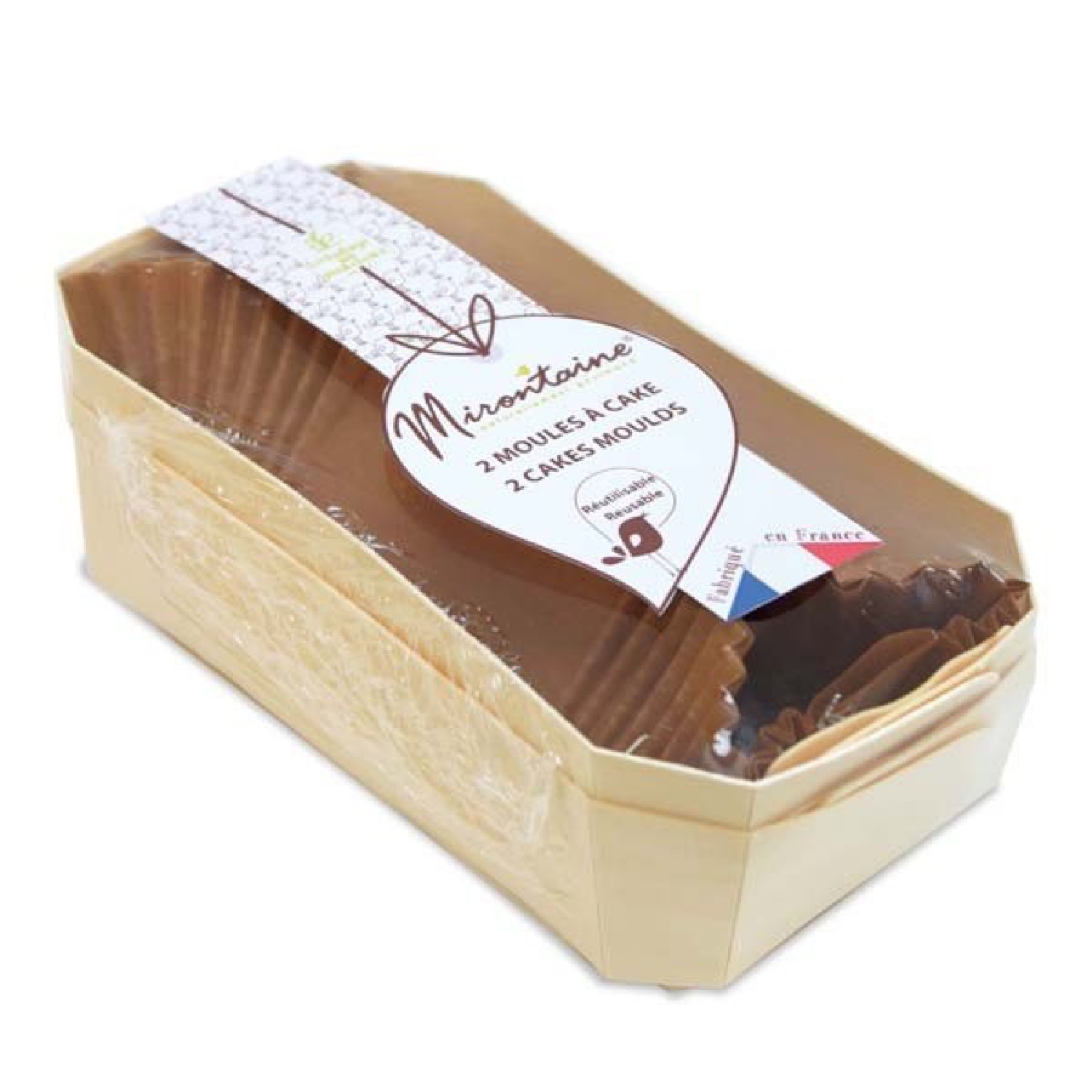 Moule à cake en bois 21cm - Lot de 2