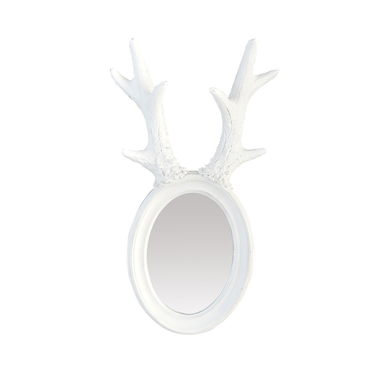 Miroir à cornes de cerf en résine blanche (photo) Miroir à cornes de cerf en résine blanche