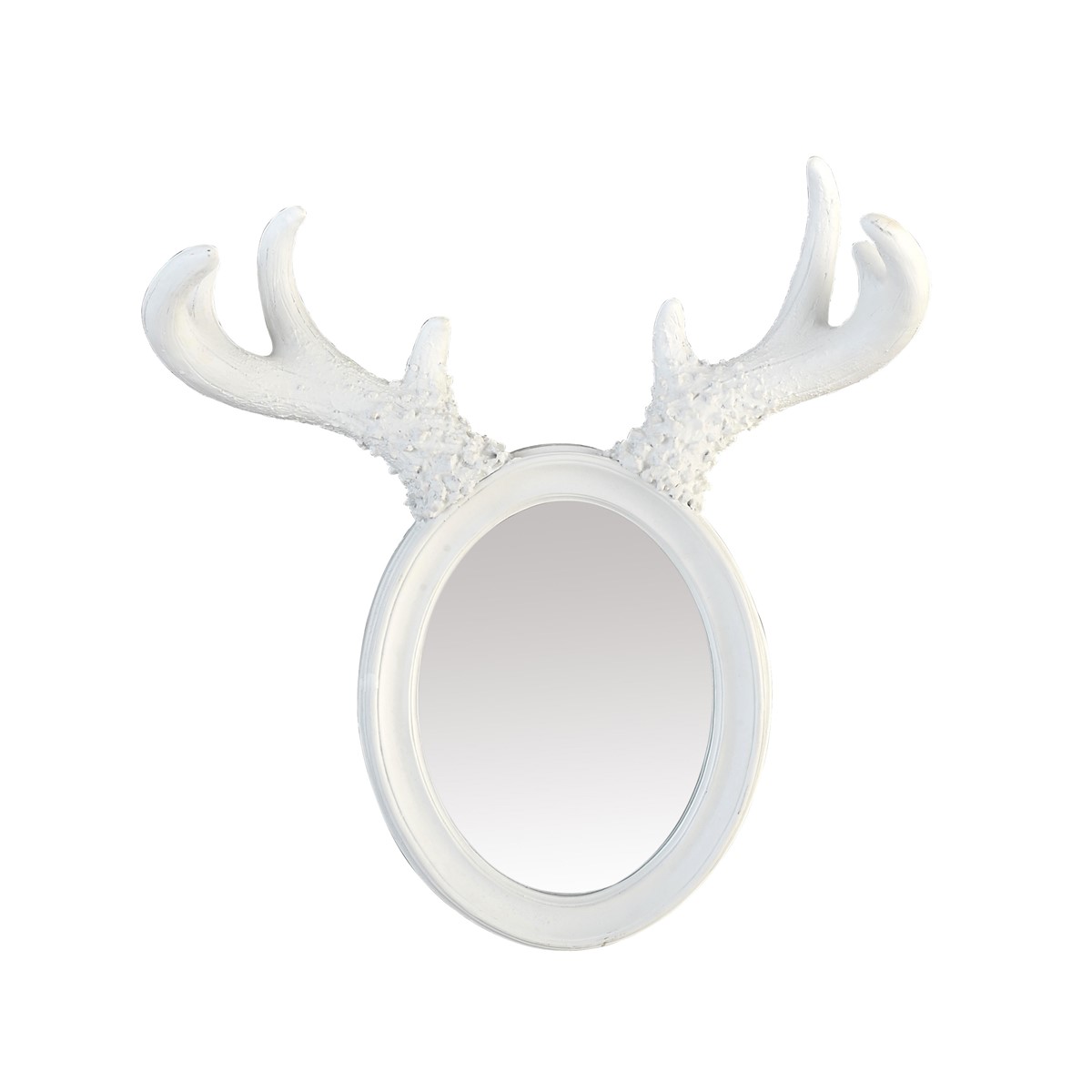 Miroir à cornes d'élan en résine blanche (photo) Miroir à cornes d'élan en résine blanche