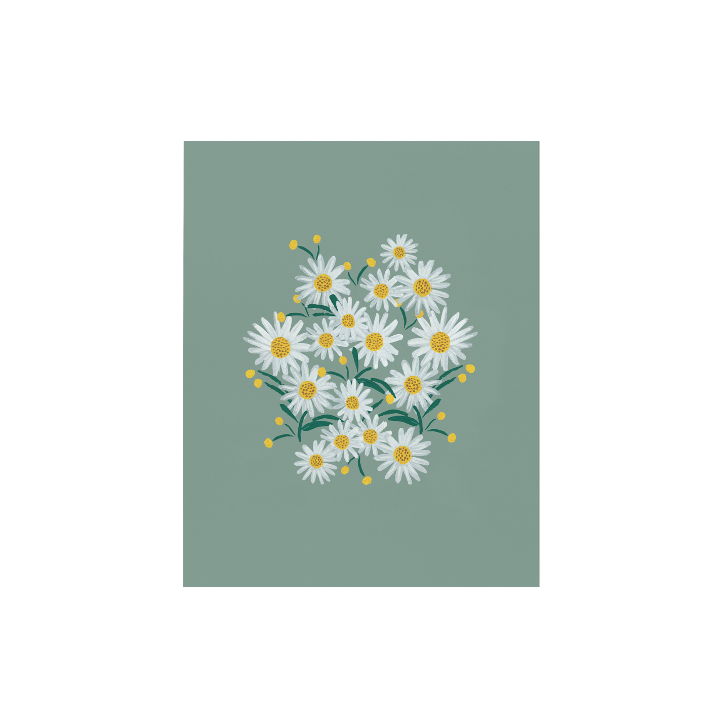Affiche decorative daisies sage