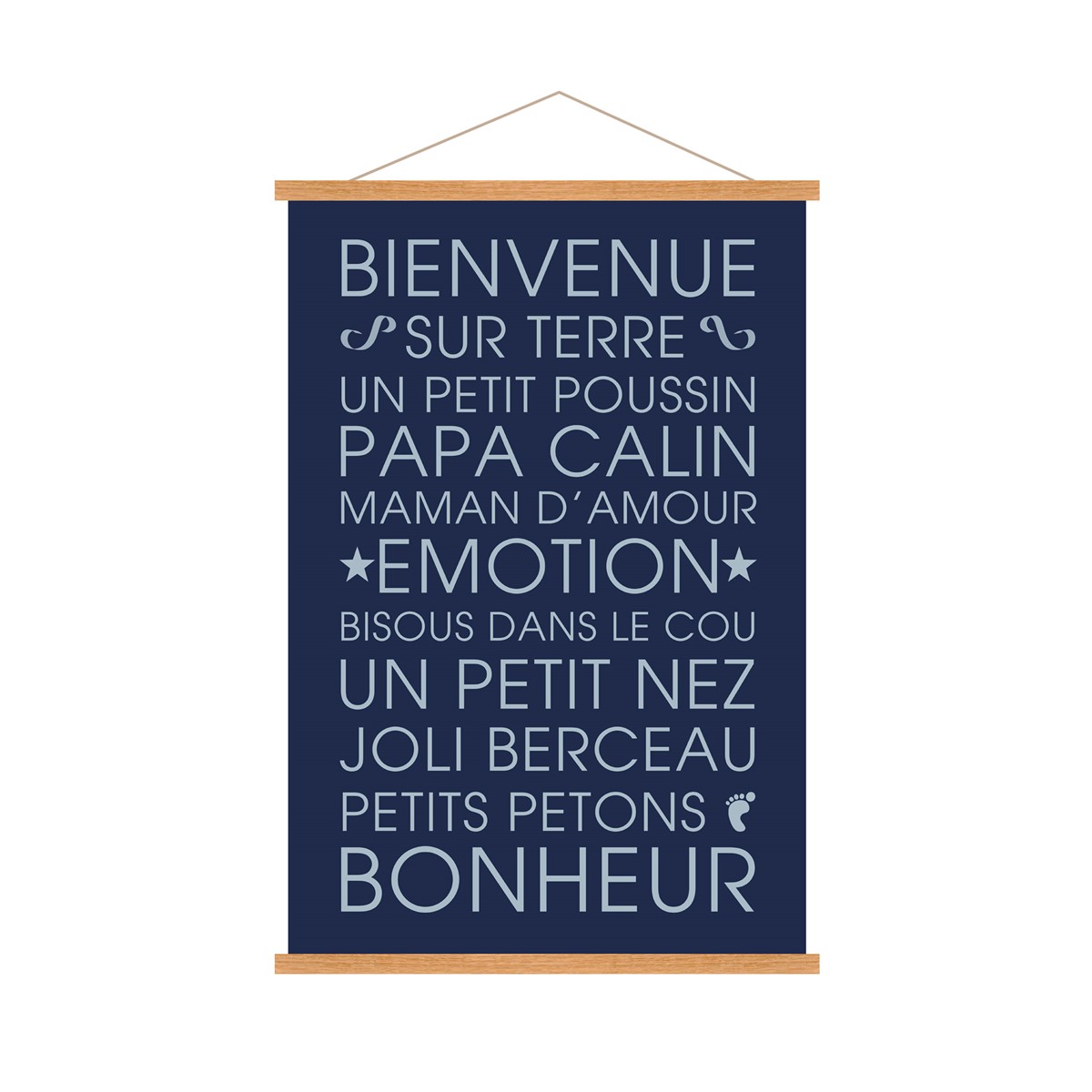 Affiche kakemono en toile bleu nuit 40x60 (photo) Affiche kakemono en toile bleu nuit 40x60