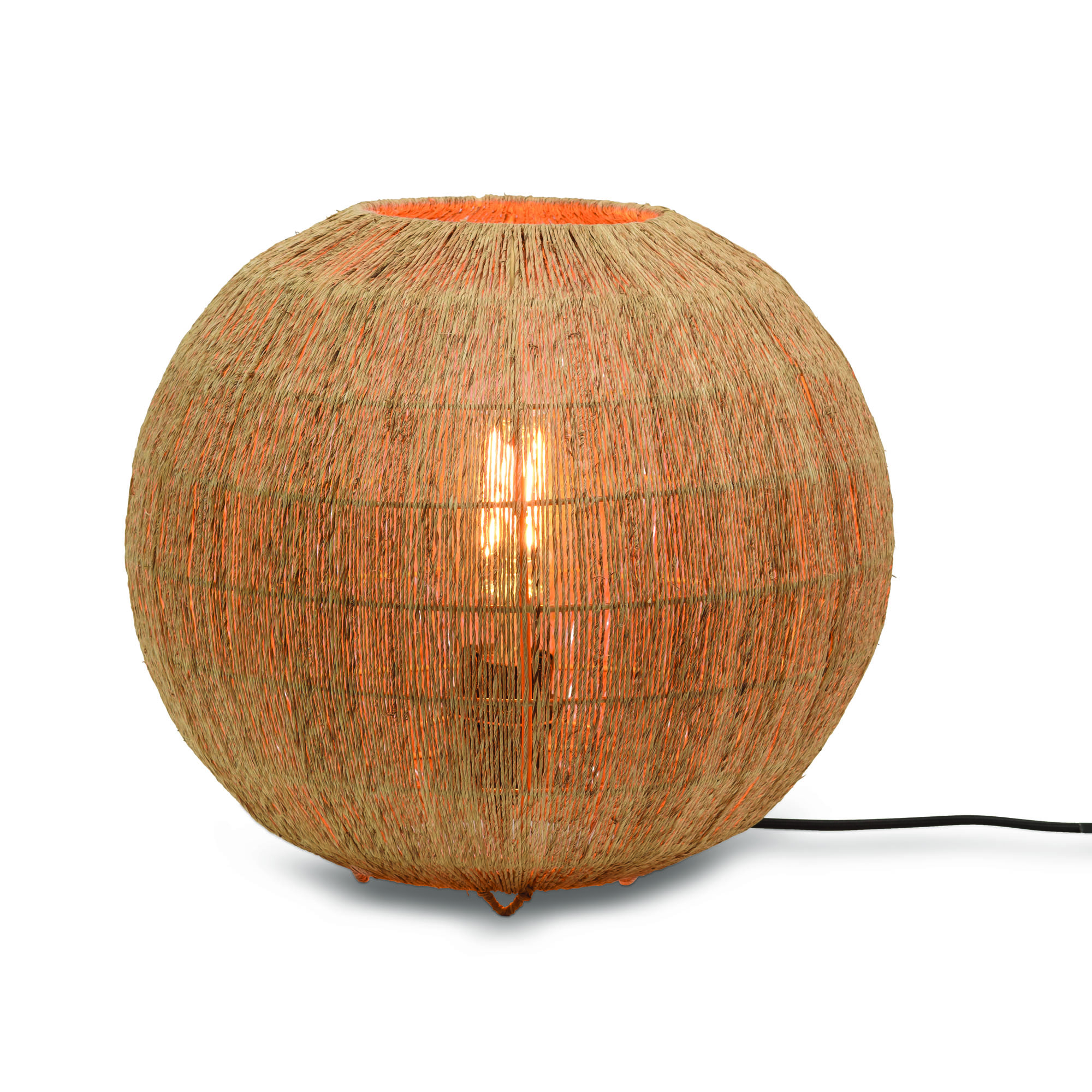 Lampe de table bambou jute D32cm Lampe de table bambou jute D32cm