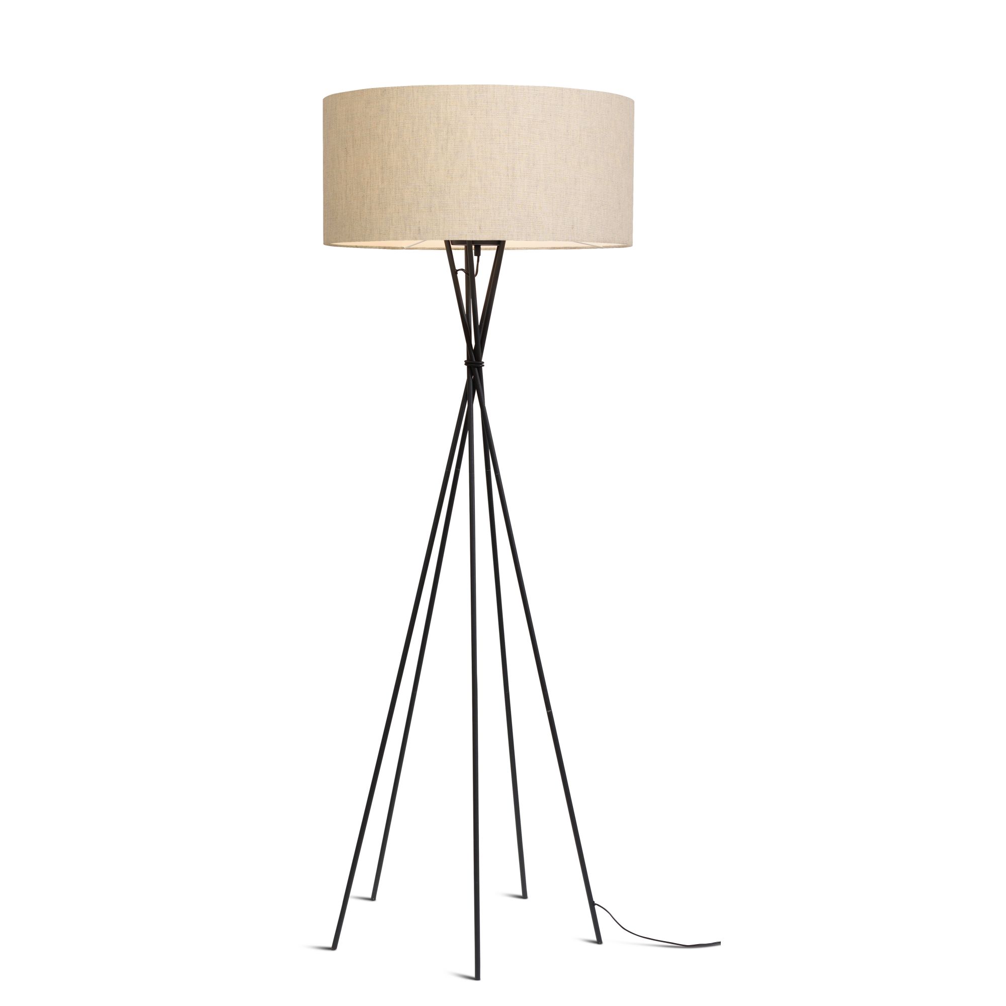 Lampadaire avec pieds noirs et abat-jour H175cm (photo) Lampadaire avec pieds noirs et abat-jour H175cm