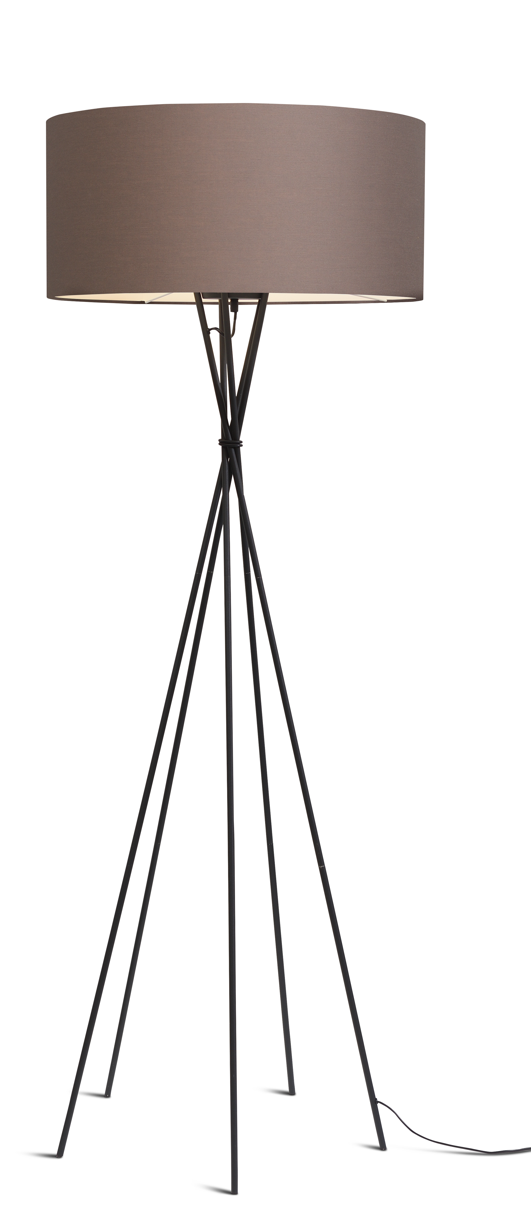 Lampadaire avec pieds noirs et abat-jour gris fumé H175cm (photo) Lampadaire avec pieds noirs et abat-jour gris fumé H175cm
