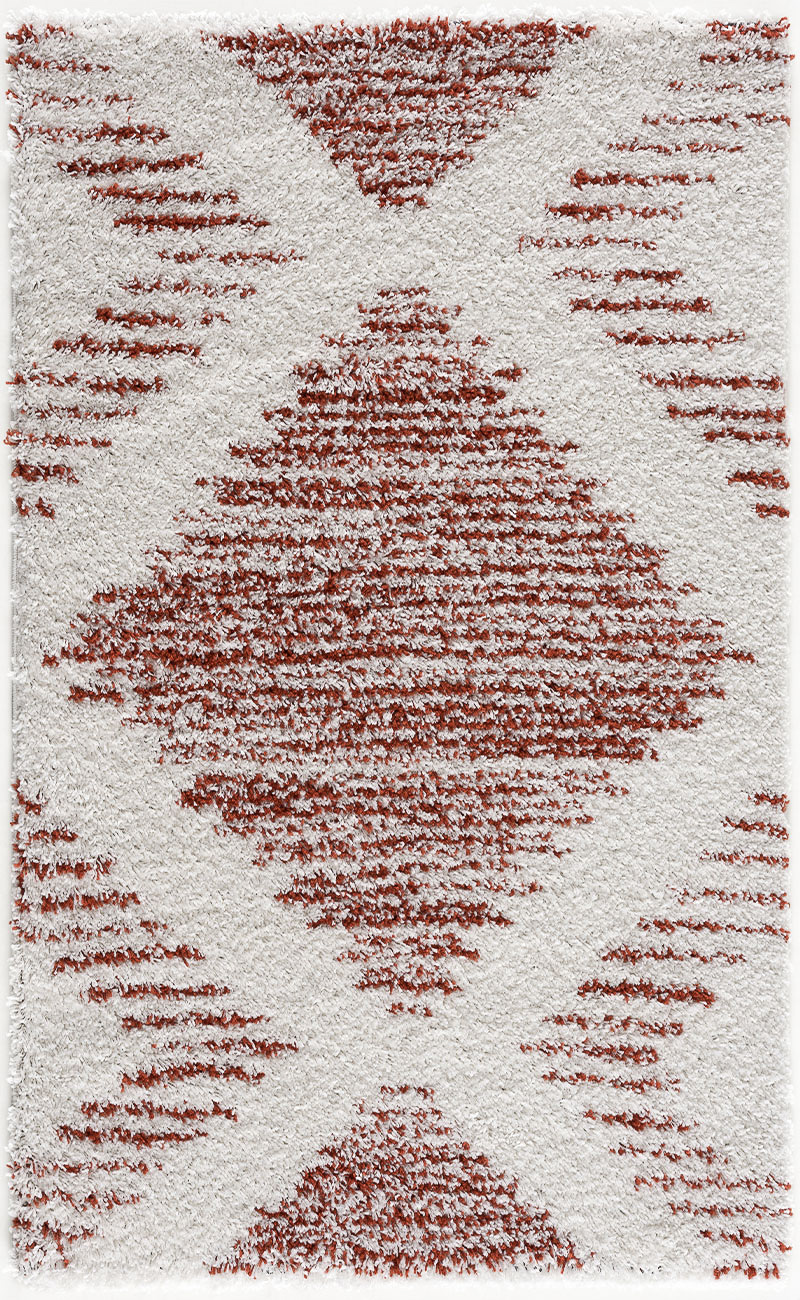 Tapis shaggy salon en laine artificielle terracotta 120X160 Tapis shaggy salon en laine artificielle terracotta 120X160