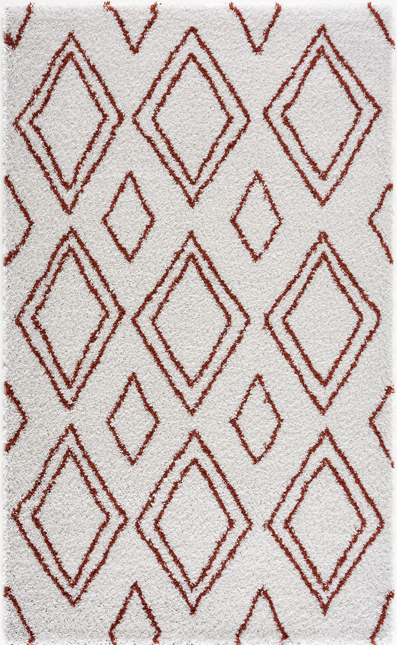 Tapis shaggy salon en laine artificielle terracotta 120X160 Tapis shaggy salon en laine artificielle terracotta 120X160