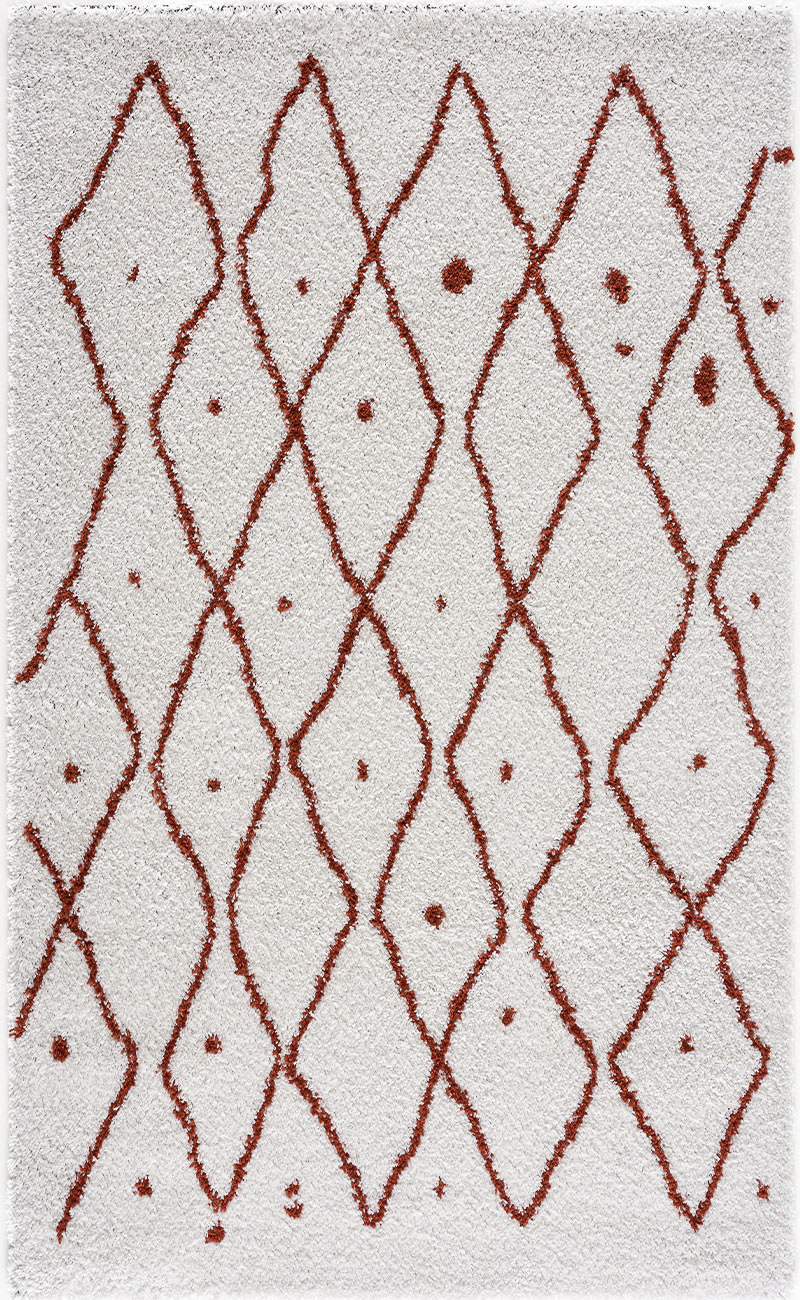 Tapis shaggy salon en laine artificielle terracotta 160X230 Tapis shaggy salon en laine artificielle terracotta 160X230