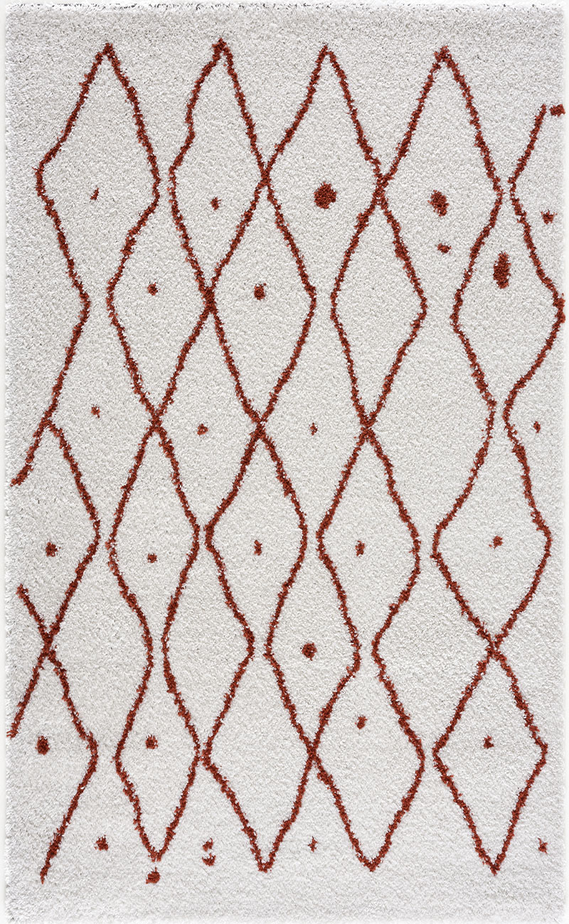 Tapis shaggy Salon en laine artificielle terracotta 200x290 Tapis shaggy Salon en laine artificielle terracotta 200x290