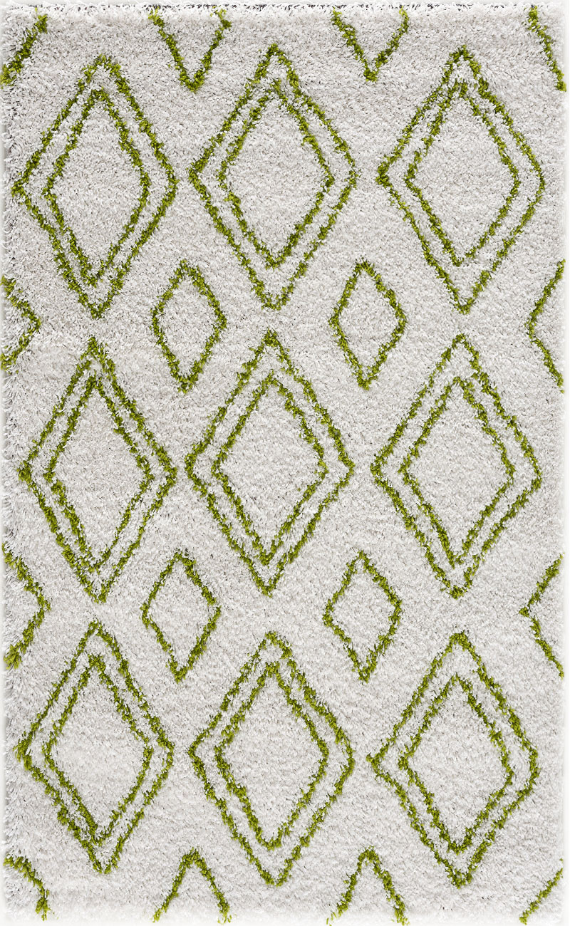 Tapis shaggy Salon en laine artificielle vert prairie 120x160