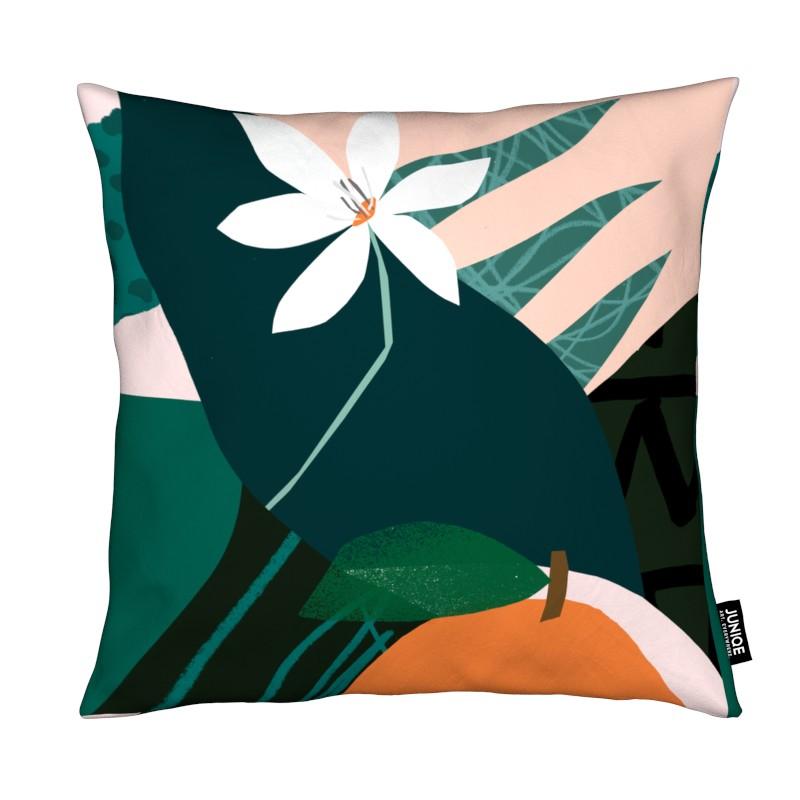Coussin en microfibre en Rose & Vert/40x40 (photo) Coussin en microfibre en Rose & Vert/40x40