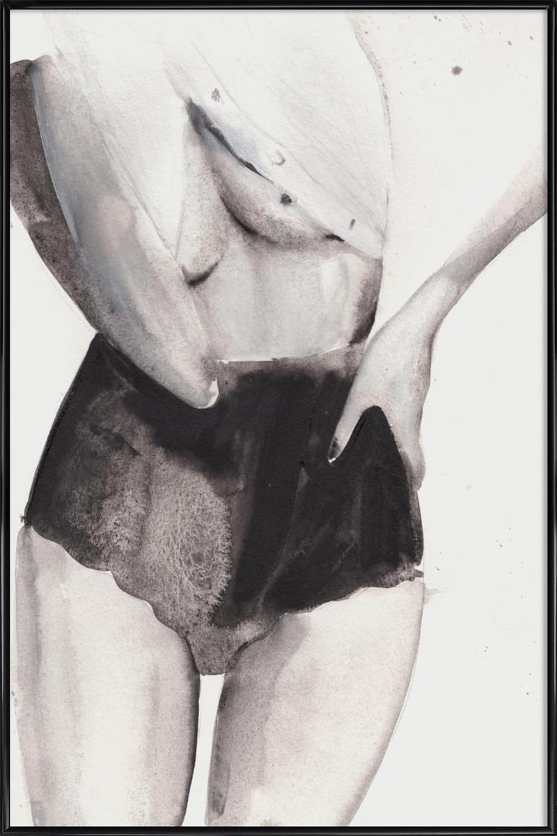 Affiche avec cadre standard (Noir) en Blanc & Gris/30x45 Affiche avec cadre standard (Noir) en Blanc & Gris/30x45
