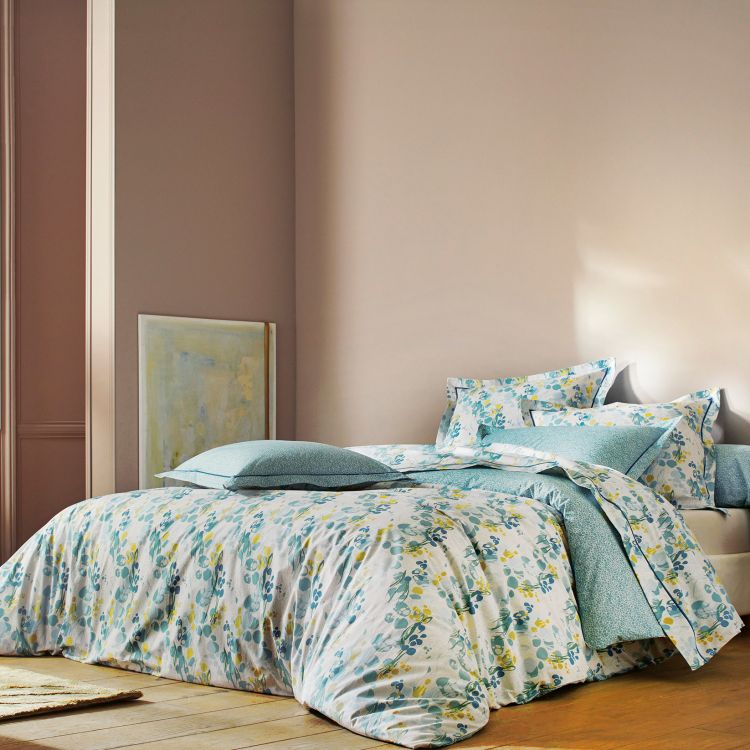 Housse de couette fantaisie en percale bleu 140x200 (photo) Housse de couette fantaisie en percale bleu 140x200