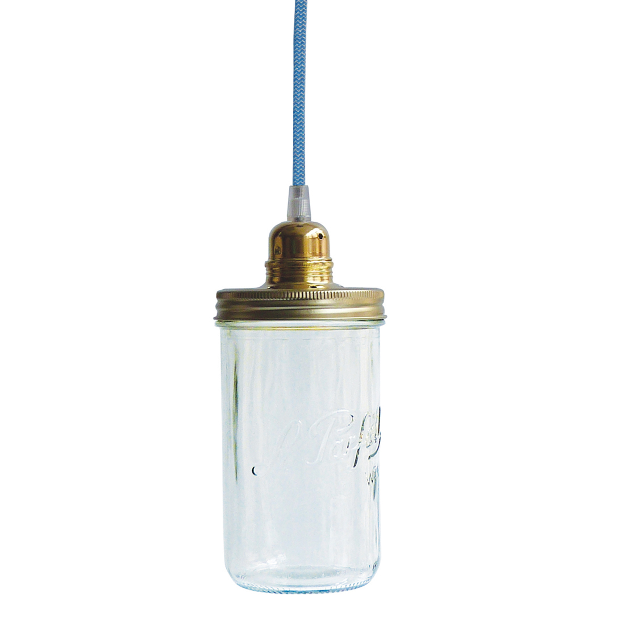 Dékolustre - Lustre bocal 1 tête fil bleu Dékolustre - Lustre bocal 1 tête fil bleu