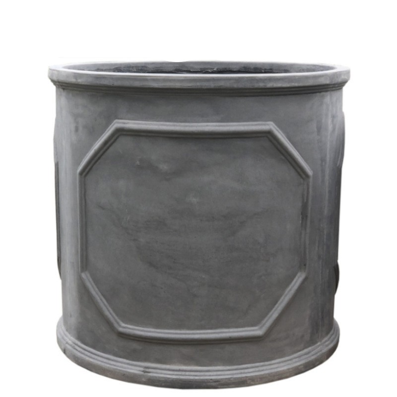 Bac jardinière gris en fonte et fibres de ciment D64 (photo) Bac jardinière gris en fonte et fibres de ciment D64