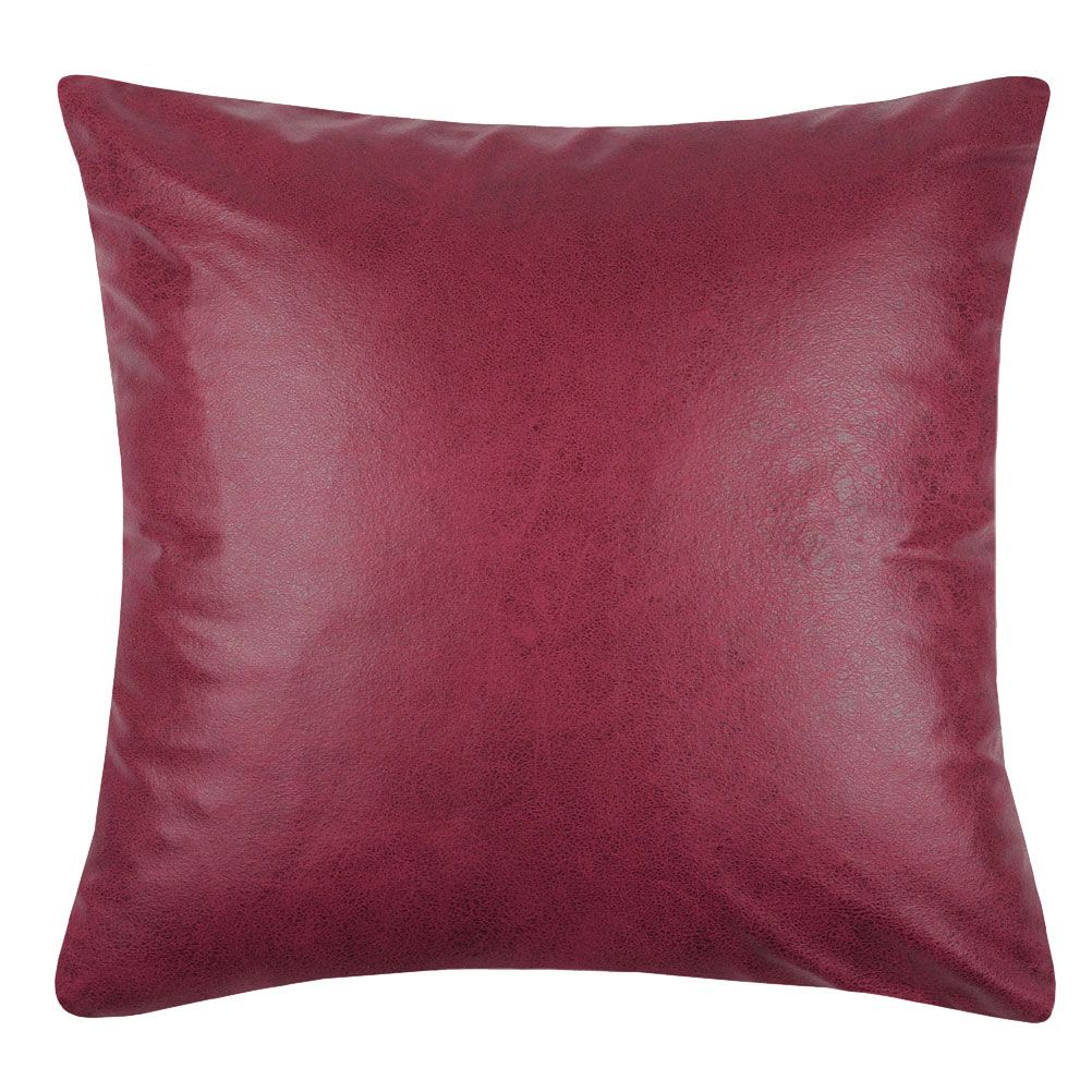 Coussin carré déhoussable aspect cuir 40x40 (photo) Coussin carré déhoussable aspect cuir 40x40
