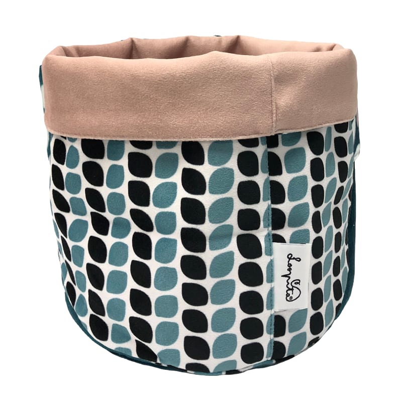 Panier fourre-tout réversible en velours bleu, taille moyen Panier fourre-tout réversible en velours bleu, taille moyen