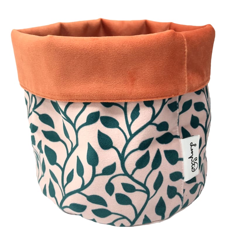 Panier fourre-tout réversible en velours orange, taille moyen Panier fourre-tout réversible en velours orange, taille moyen