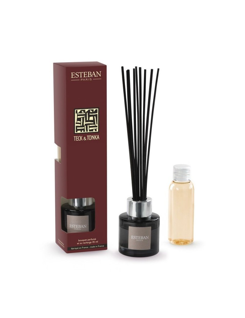 Bouquet parfumé mini et sa recharge 45ml teck et tonka Bouquet parfumé mini et sa recharge 45ml teck et tonka