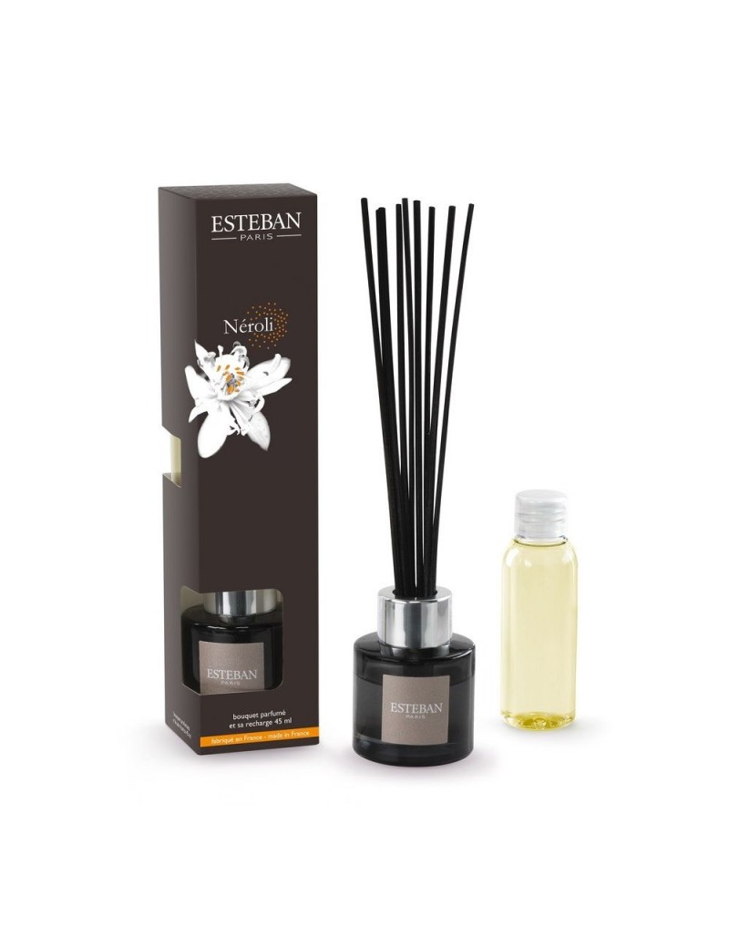 Bouquet parfumé mini et sa recharge 45ml néroli Bouquet parfumé mini et sa recharge 45ml néroli
