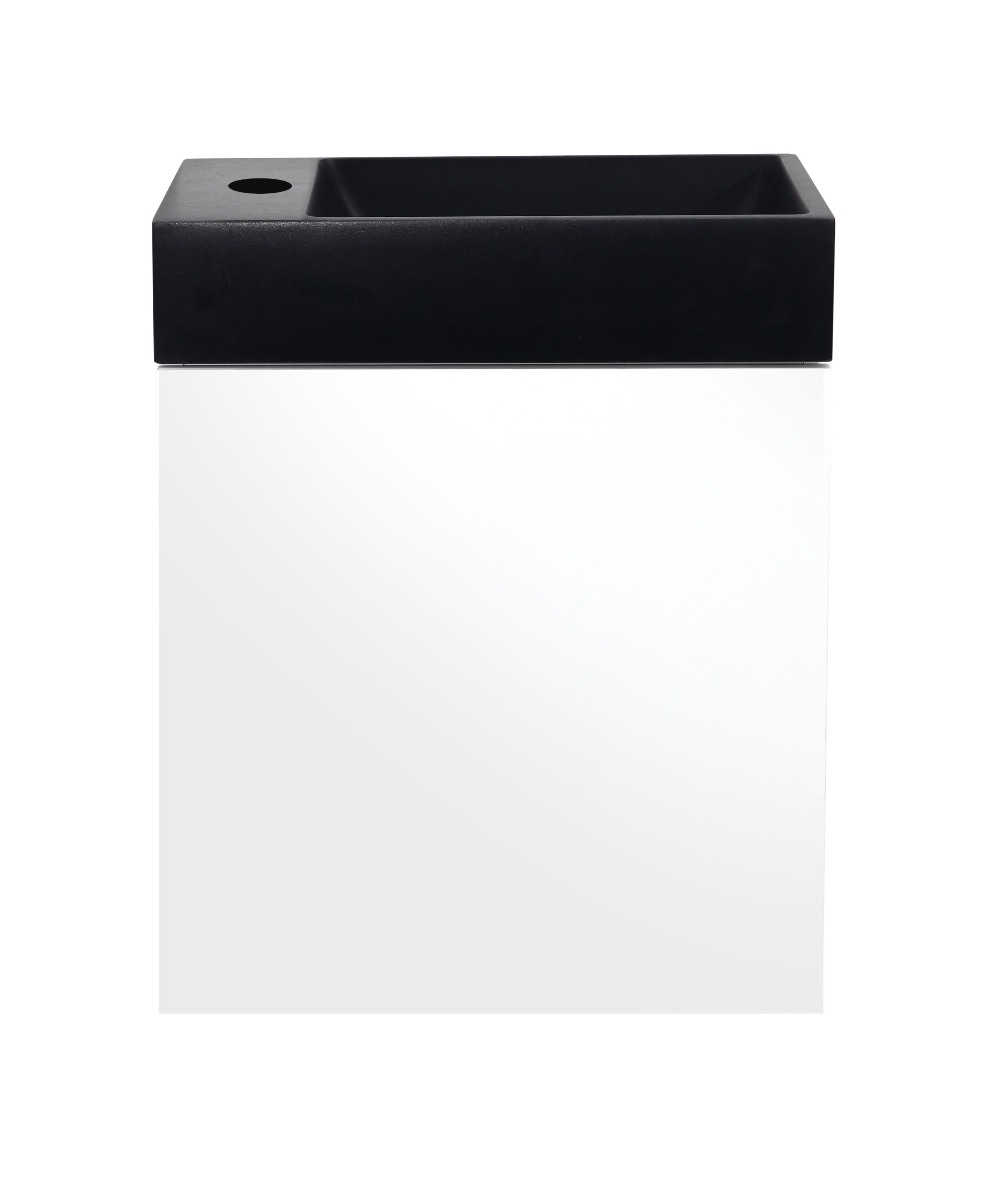 Meuble lave-mains blanc avec vasque noire Meuble lave-mains blanc avec vasque noire