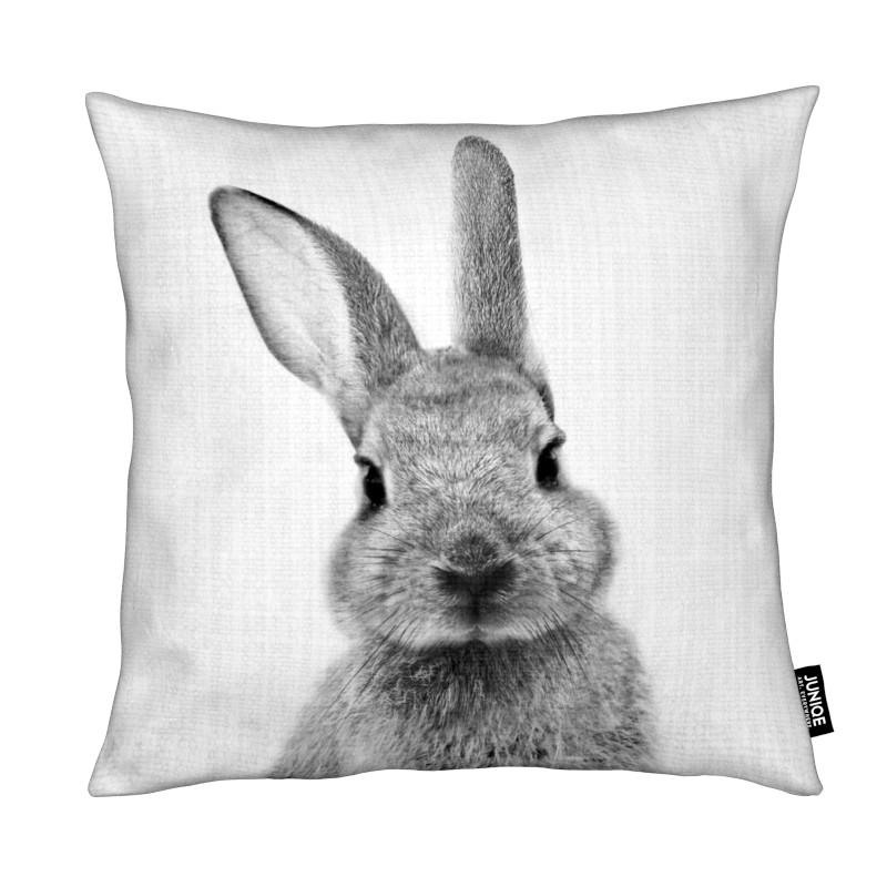 Coussin en microfibre en Blanc & Noir/40x40 Coussin en microfibre en Blanc & Noir/40x40