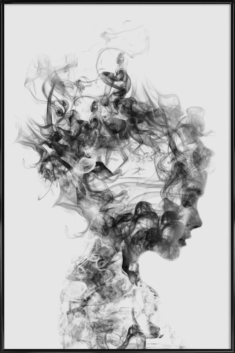 Affiche avec cadre standard (Noir) en Blanc & Gris/30x45 Affiche avec cadre standard (Noir) en Blanc & Gris/30x45