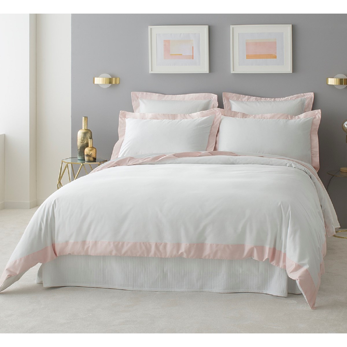 Housse de couette luxe en Satin de coton Rose pâle 200x200 cm Housse de couette luxe en Satin de coton Rose pâle 200x200 cm