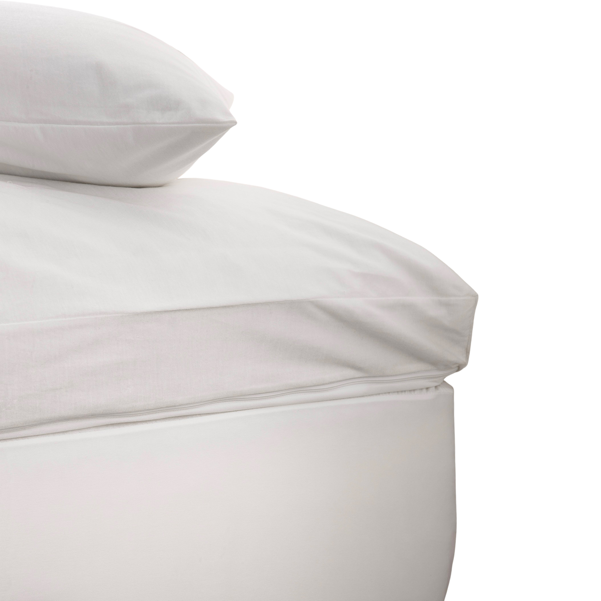 Housse surmatelas haute protection en Polyester Blanc 140x200 cm Housse surmatelas haute protection en Polyester Blanc 140x200 cm