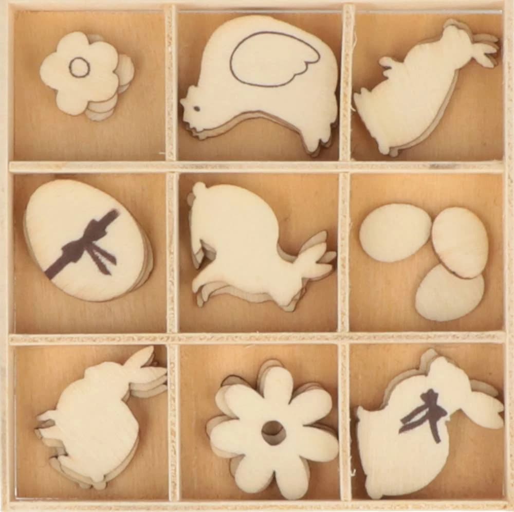 27 mini silhouettes en bois chocolats de Pâques (photo) 27 mini silhouettes en bois chocolats de Pâques