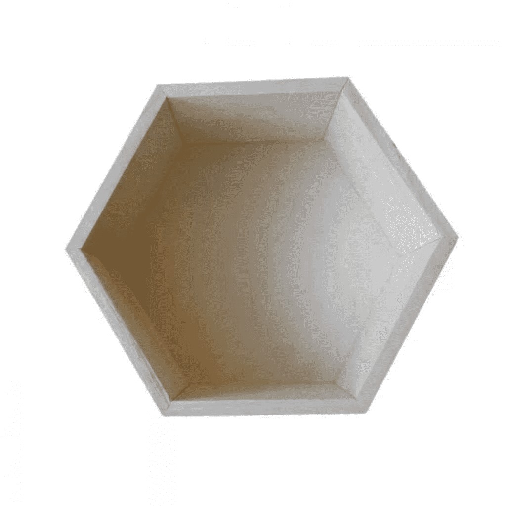 Etagère hexagone en bois 24x21x10cm