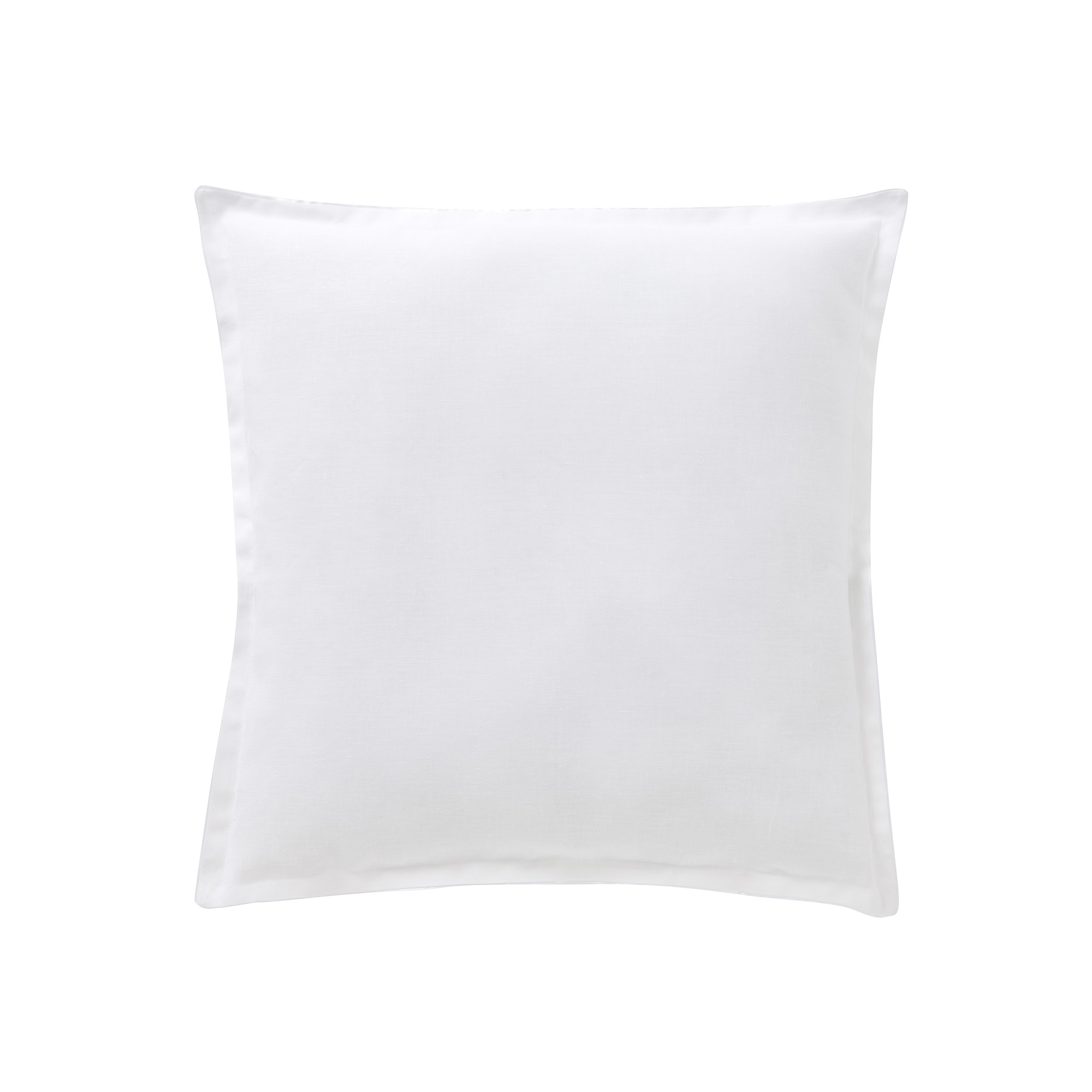 Taie d'oreiller en lin/satin de coton blanc 65x65 Taie d'oreiller en lin/satin de coton blanc 65x65