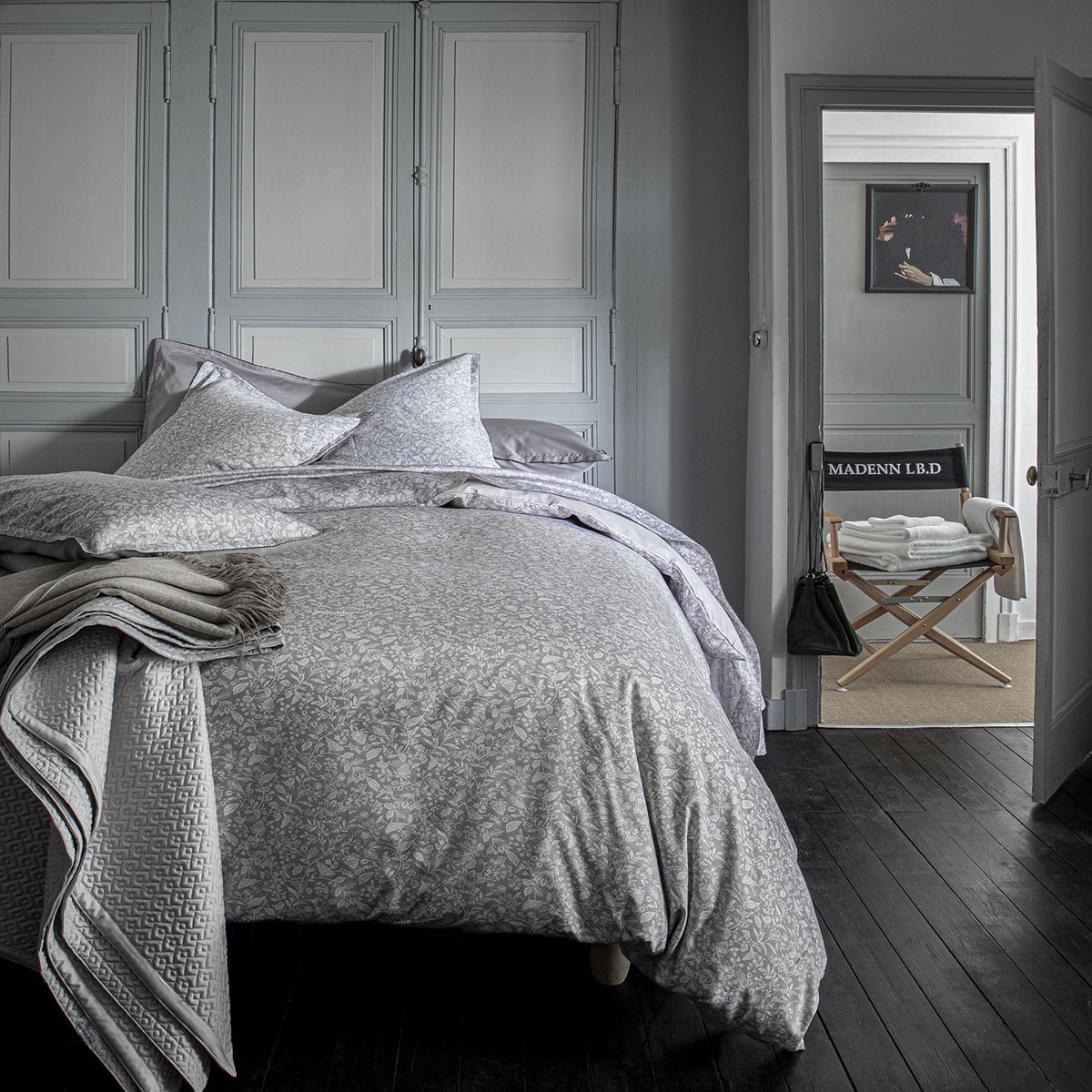 Housse de couette en satin de coton nacre 260x240 (photo) Housse de couette en satin de coton nacre 260x240