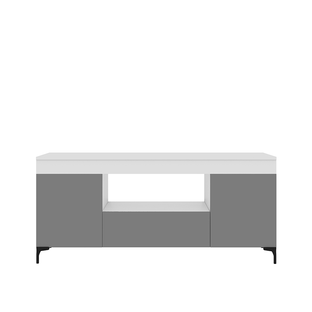 Meuble tv 137 cm blanc mat gris mat