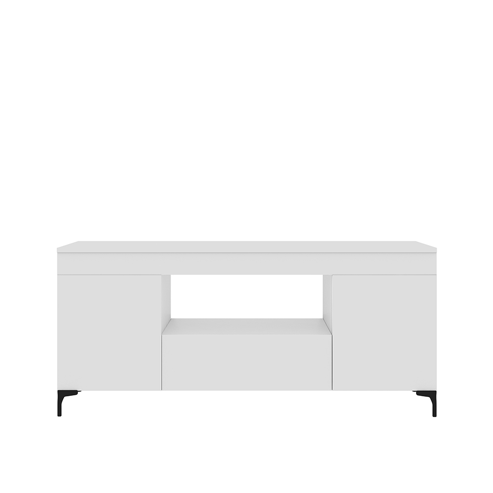 Meuble tv 137 cm blanc mat blanc mat