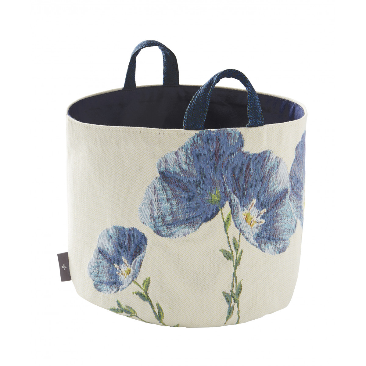 Panier fleurs de lin tissé blanc 25x28 Panier fleurs de lin tissé blanc 25x28